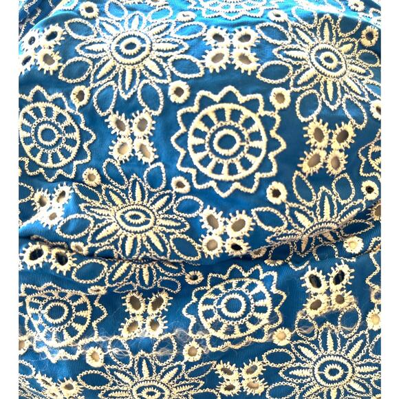 Michael Kors Blue Embroidered One Piece Swimsuit 6 NWT - Picture 4 of 4